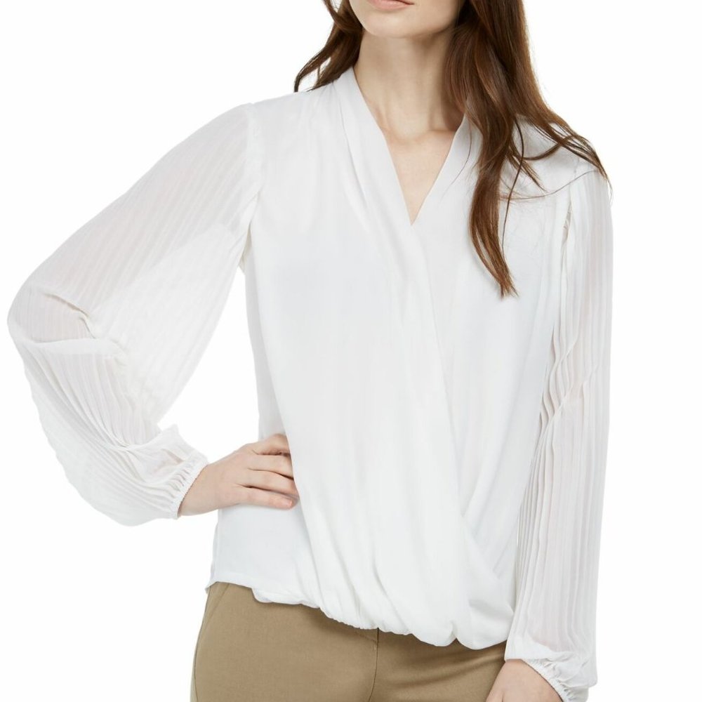 Alfani Blouse Medium PleatSleeve Surplice Top